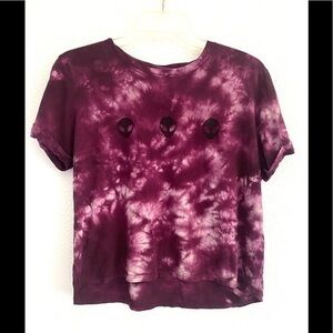 a.lab purple tie-dye alien crop top size large